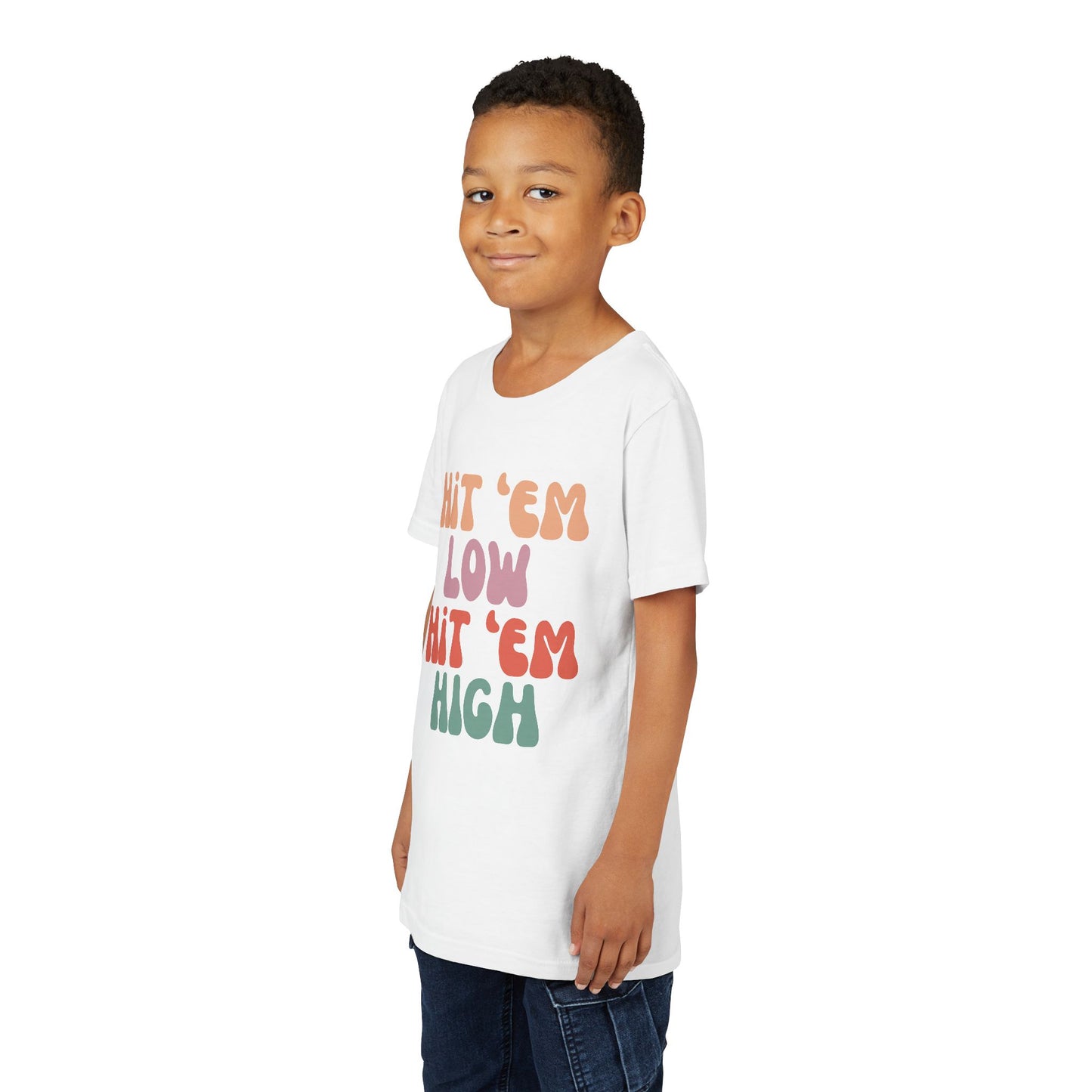 Hit 'em Low. Hit 'em High. - Unisex Kids Tee