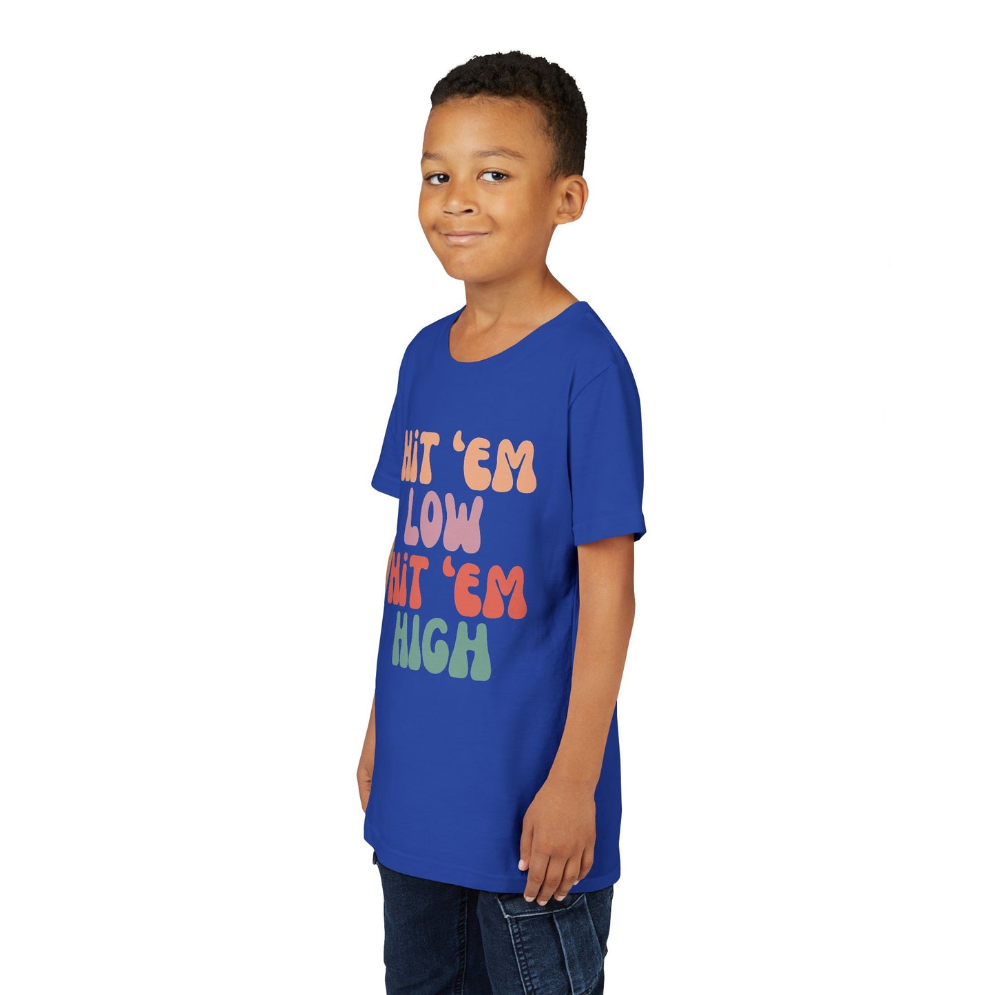 Hit 'em Low. Hit 'em High. - Unisex Kids Tee