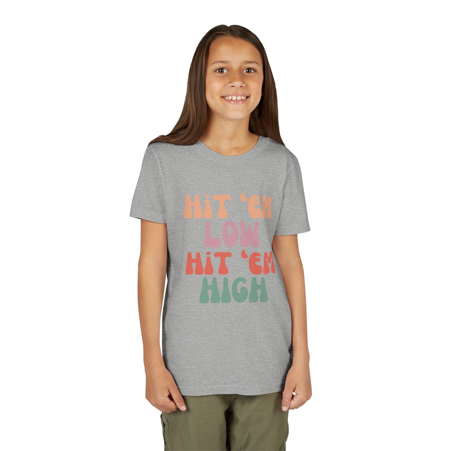 Hit 'em Low. Hit 'em High. - Unisex Kids Tee