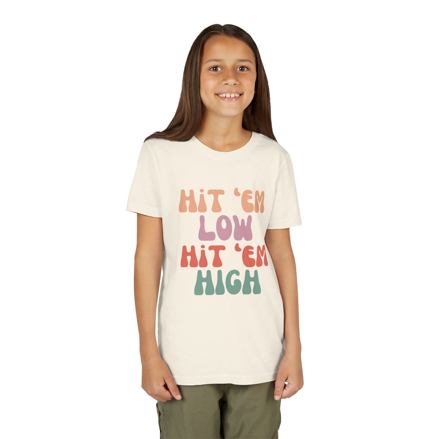Hit 'em Low. Hit 'em High. - Unisex Kids Tee