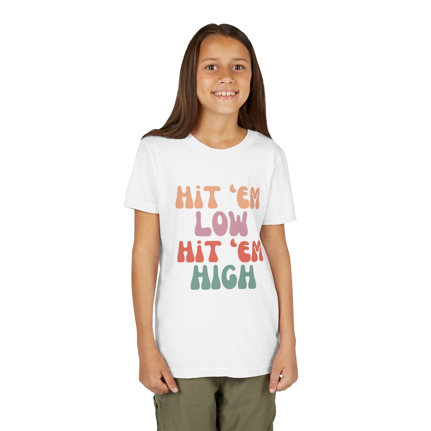 Hit 'em Low. Hit 'em High. - Unisex Kids Tee