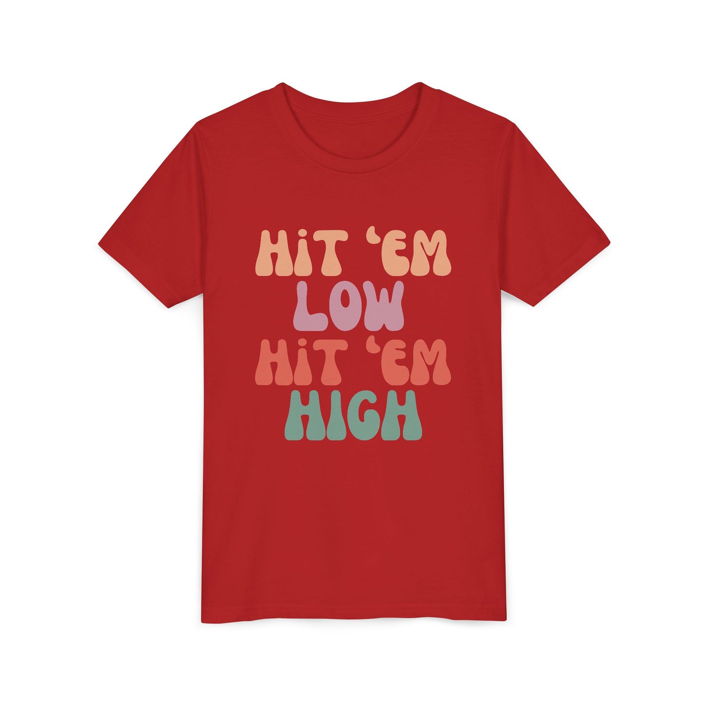 Hit 'em Low. Hit 'em High. - Unisex Kids Tee