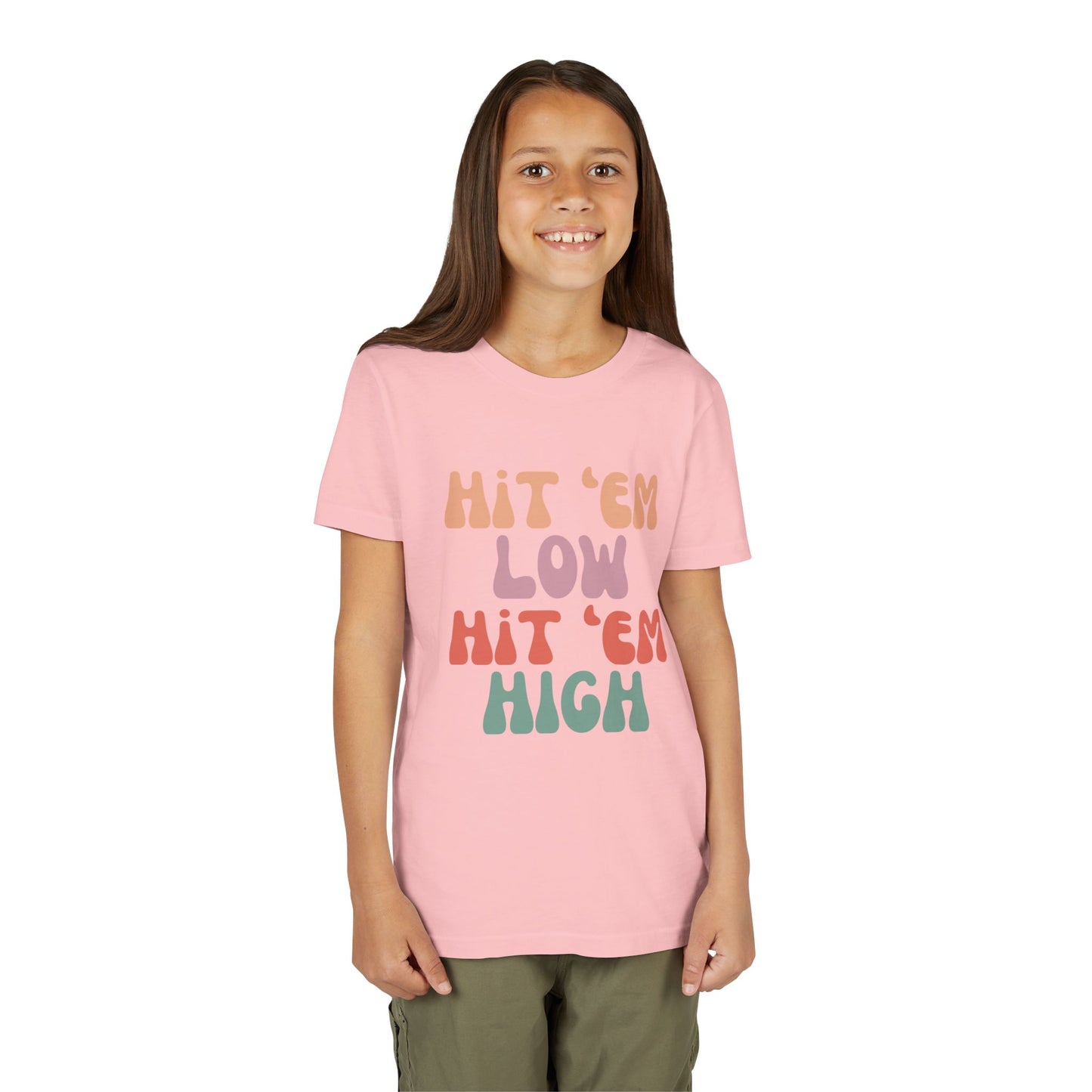 Hit 'em Low. Hit 'em High. - Unisex Kids Tee