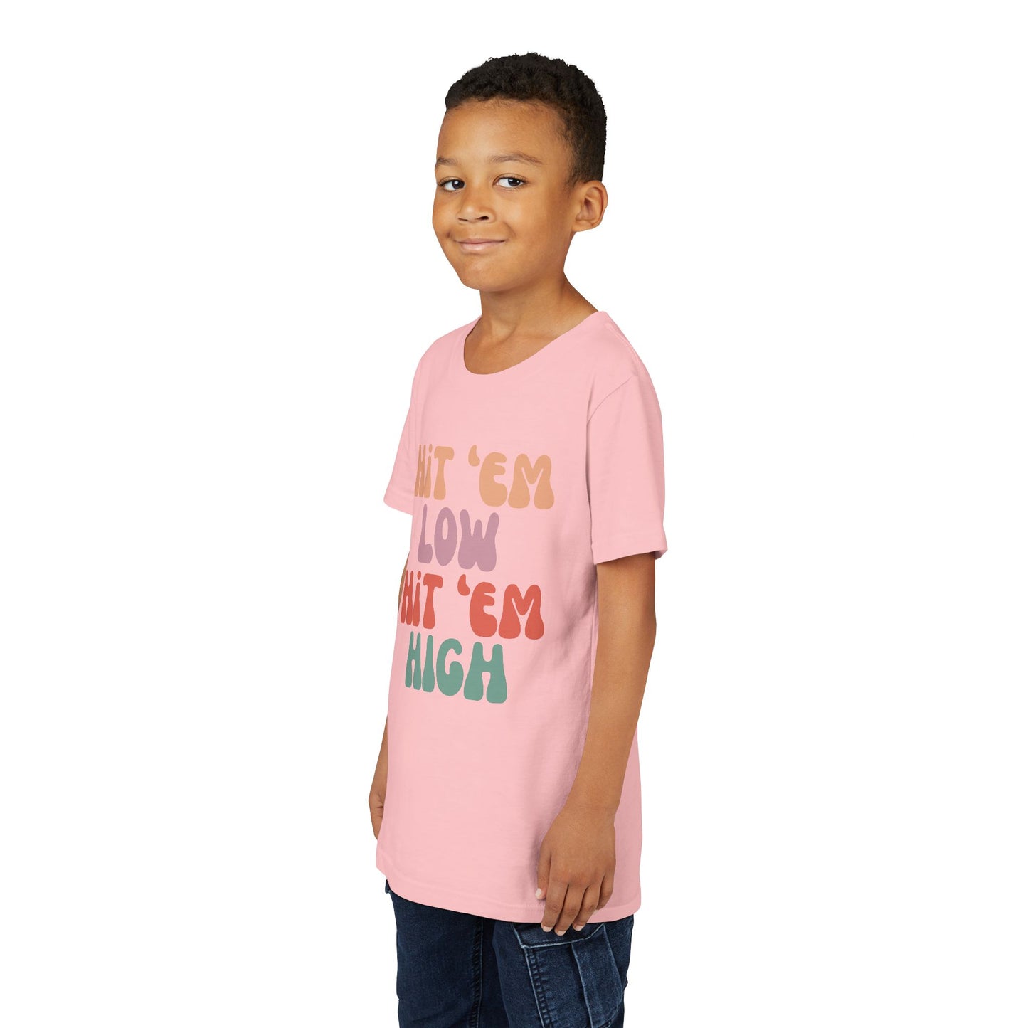 Hit 'em Low. Hit 'em High. - Unisex Kids Tee