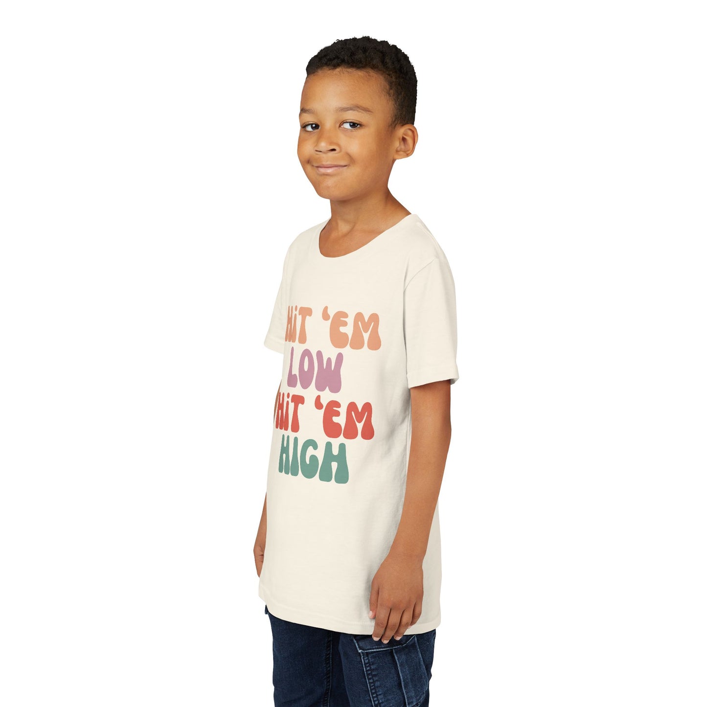 Hit 'em Low. Hit 'em High. - Unisex Kids Tee