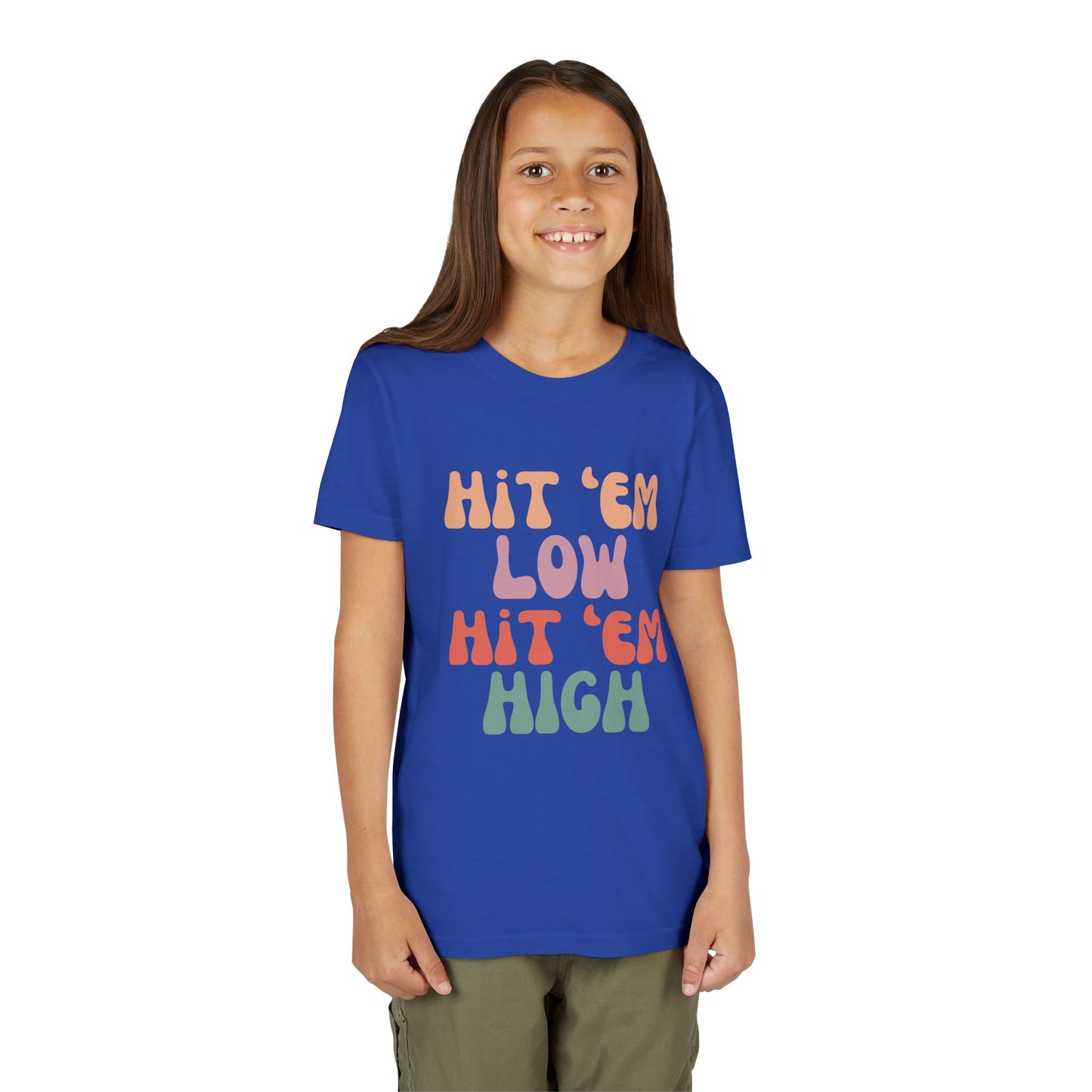 Hit 'em Low. Hit 'em High. - Unisex Kids Tee