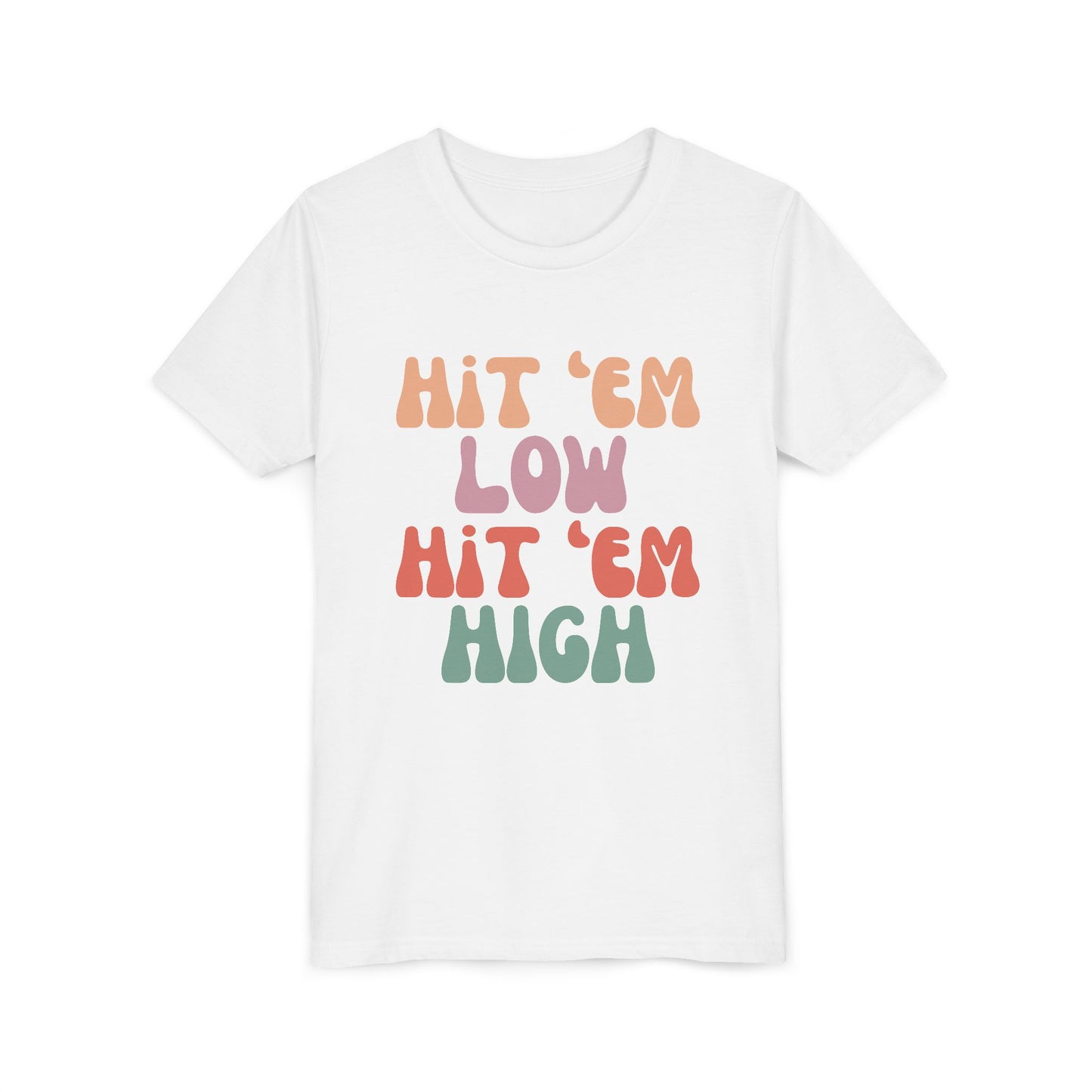 Hit 'em Low. Hit 'em High. - Unisex Kids Tee