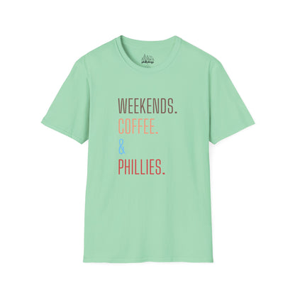 Weekend Coffee & Phillies Unisex Softstyle T-Shirt